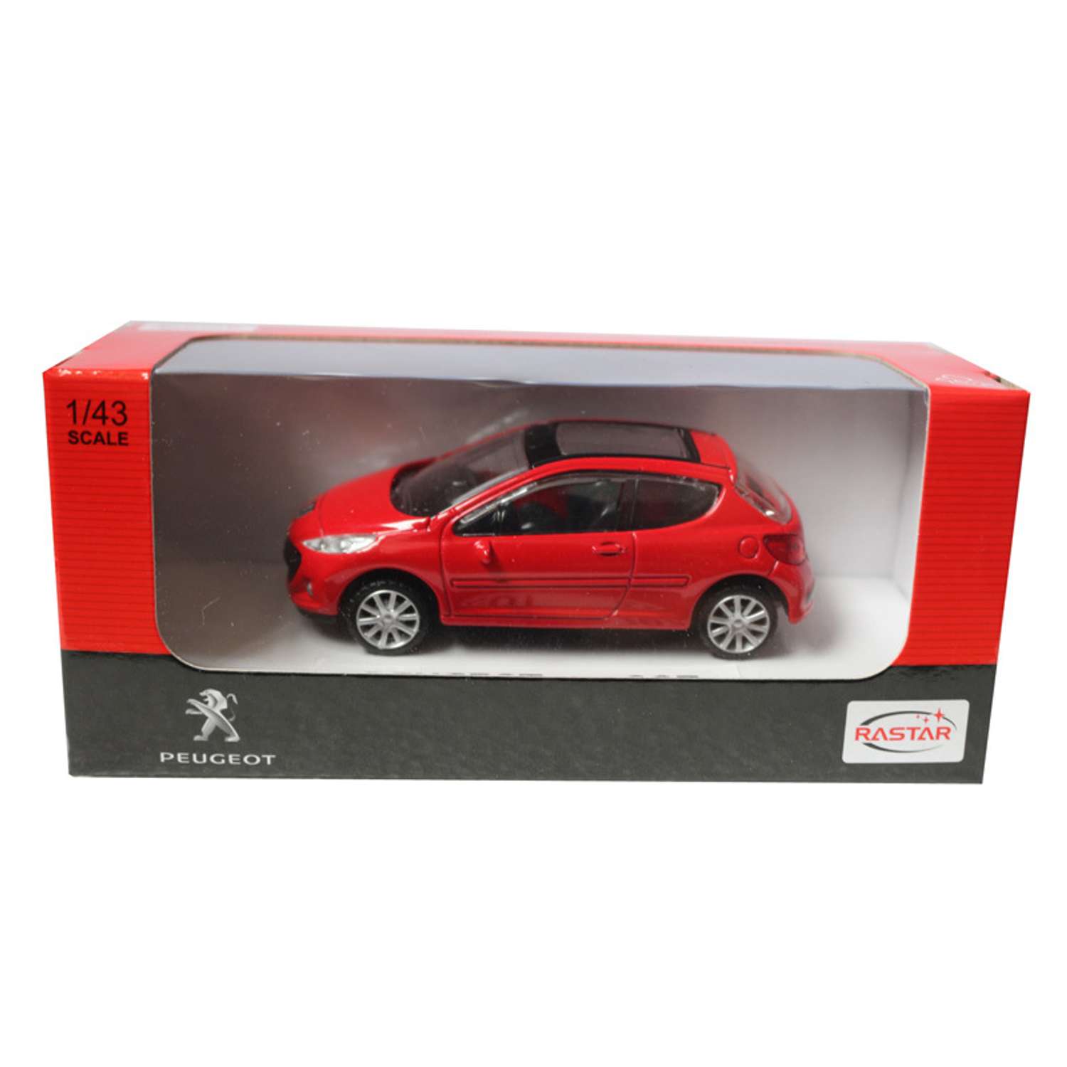 Машинка Rastar Peugeot 207 1:43 красная 41800 - фото 1