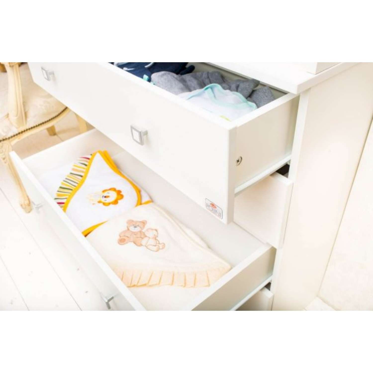 Комод ФЕЯ детский с пеленальным столиком 804 «Фея 1580» 4 выдвижных ящика цвет белый - фото 3