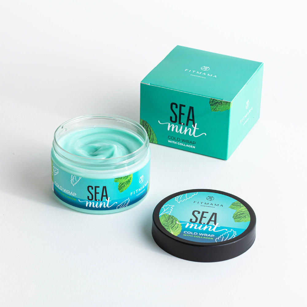 Средство от растяжек FITMAMA COSMETICS Антицеллюлитное холодное обертывание с коллагеном SEA MINT для уменьшения растяжек - фото 3