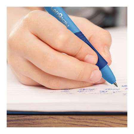 Ручка шариковая STABILO LeftRight для левшей для обучения письму F масляная синяя / корпус зелёно-малиновый
