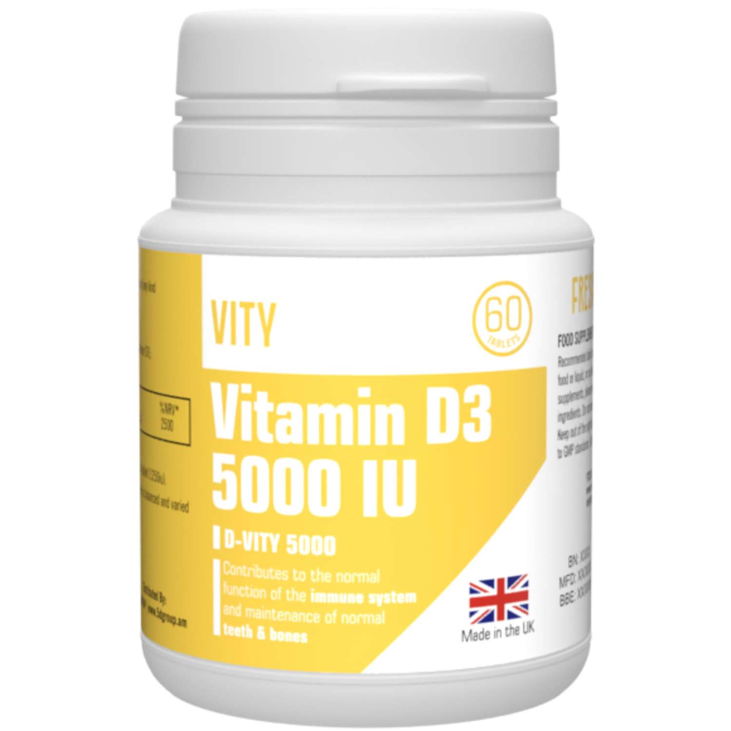 БАД VITY Витамин Д3 5000МЕ таблетки VITY Великобритания - фото 1