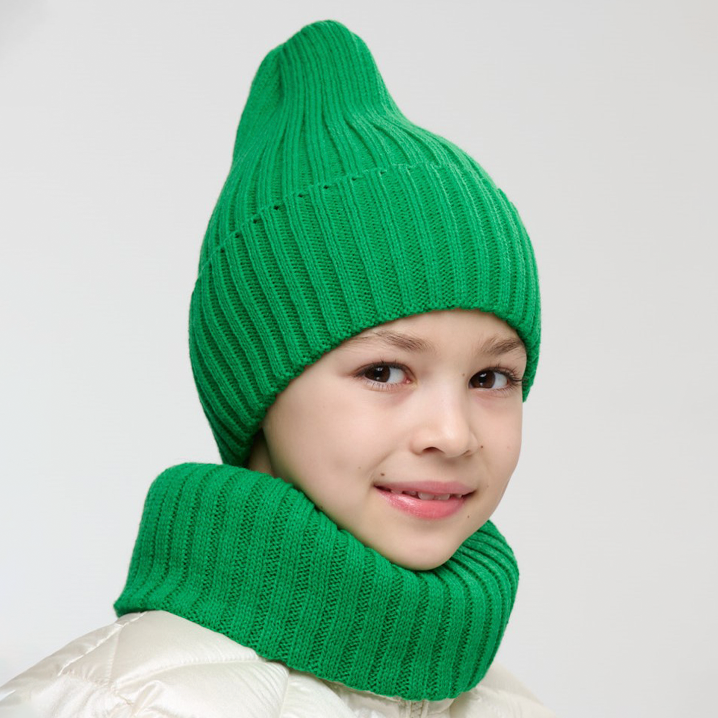 Шапка и снуд NYCkids NYC-H-45-pumpW-green - фото 5