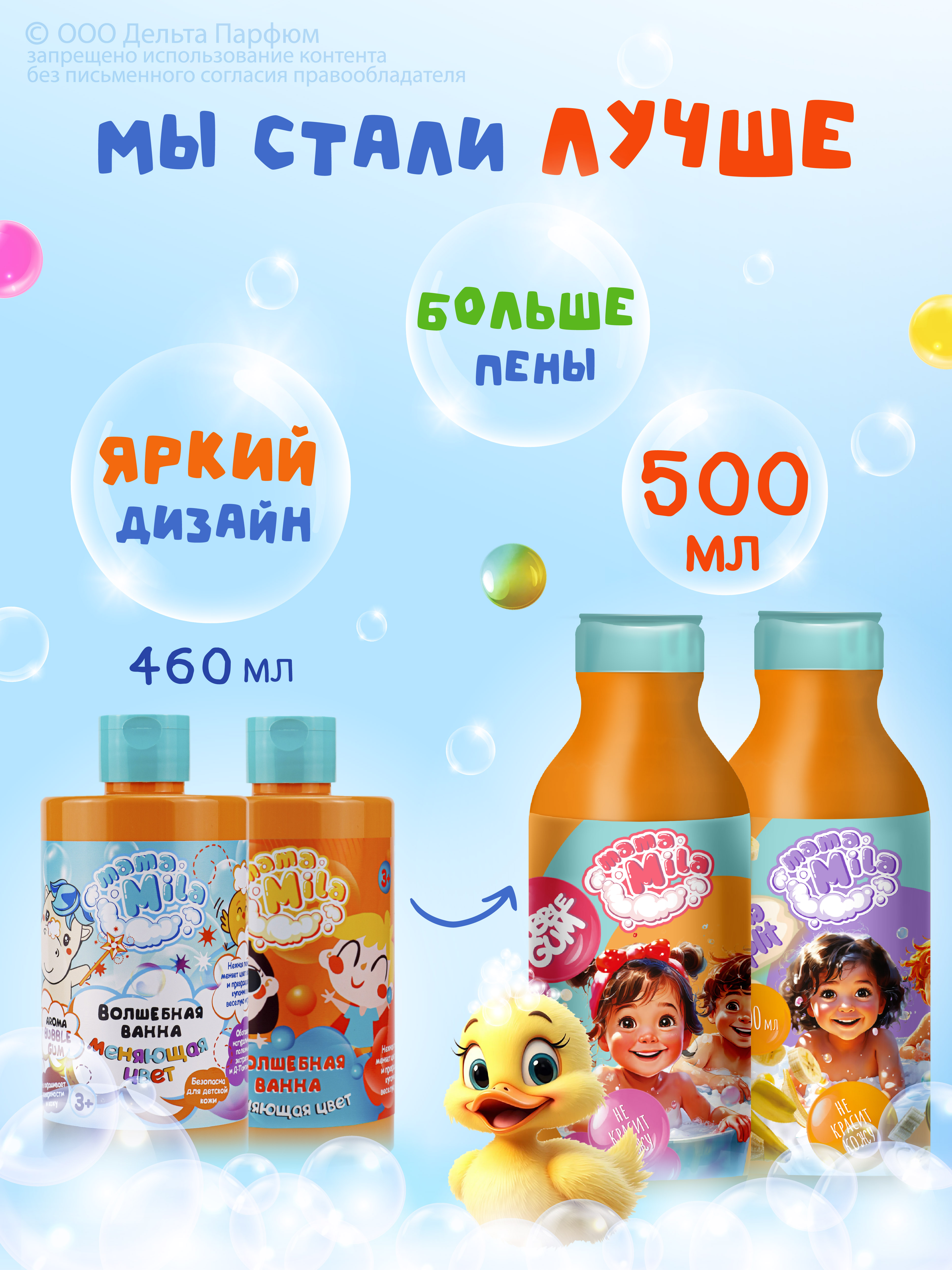 Набор пен для ванны DELTA COSMETICS Mama Mila Волшебная ванна bubble gum + banana - фото 5