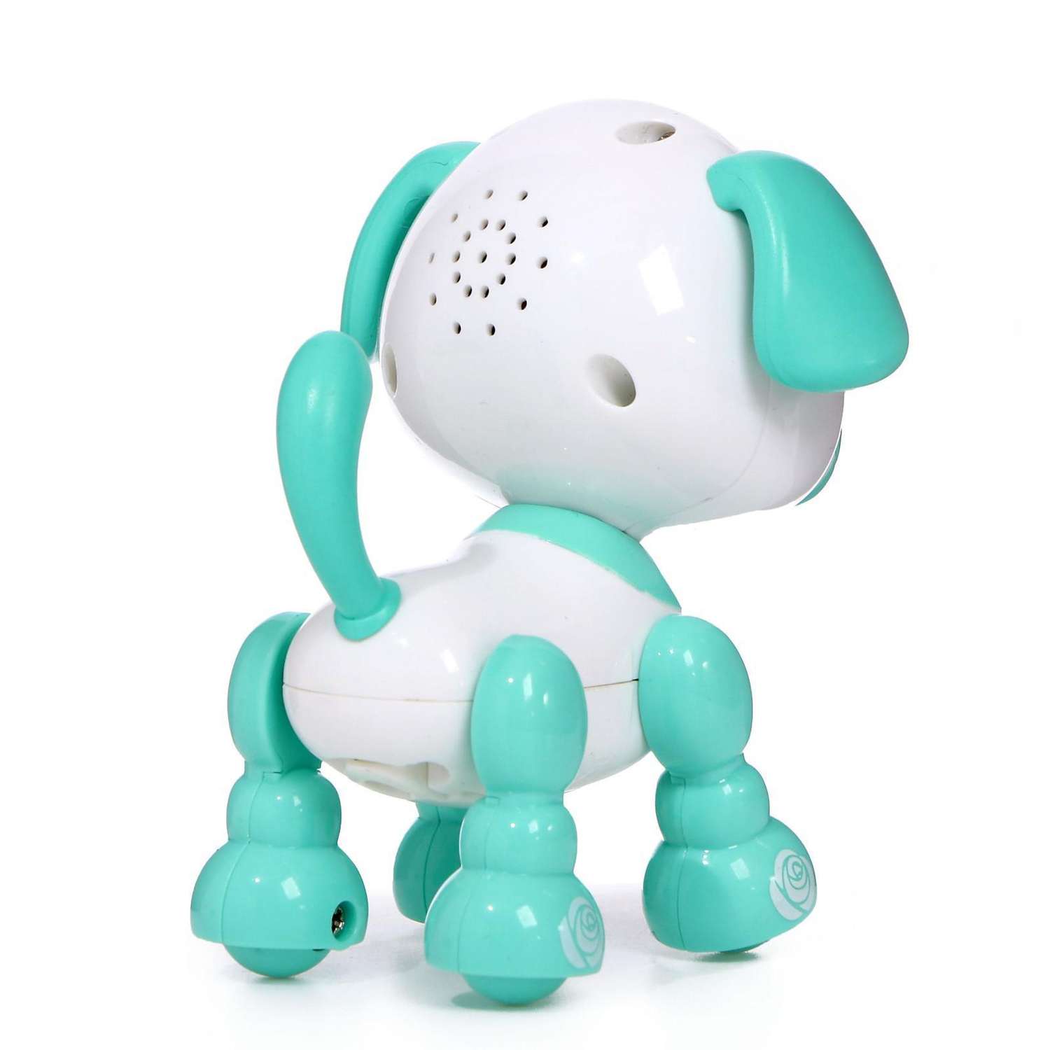 Робот-собака Zabiaka «Умный дружок». интерактивный. звук. свет. цвет бирюзовый - фото 4