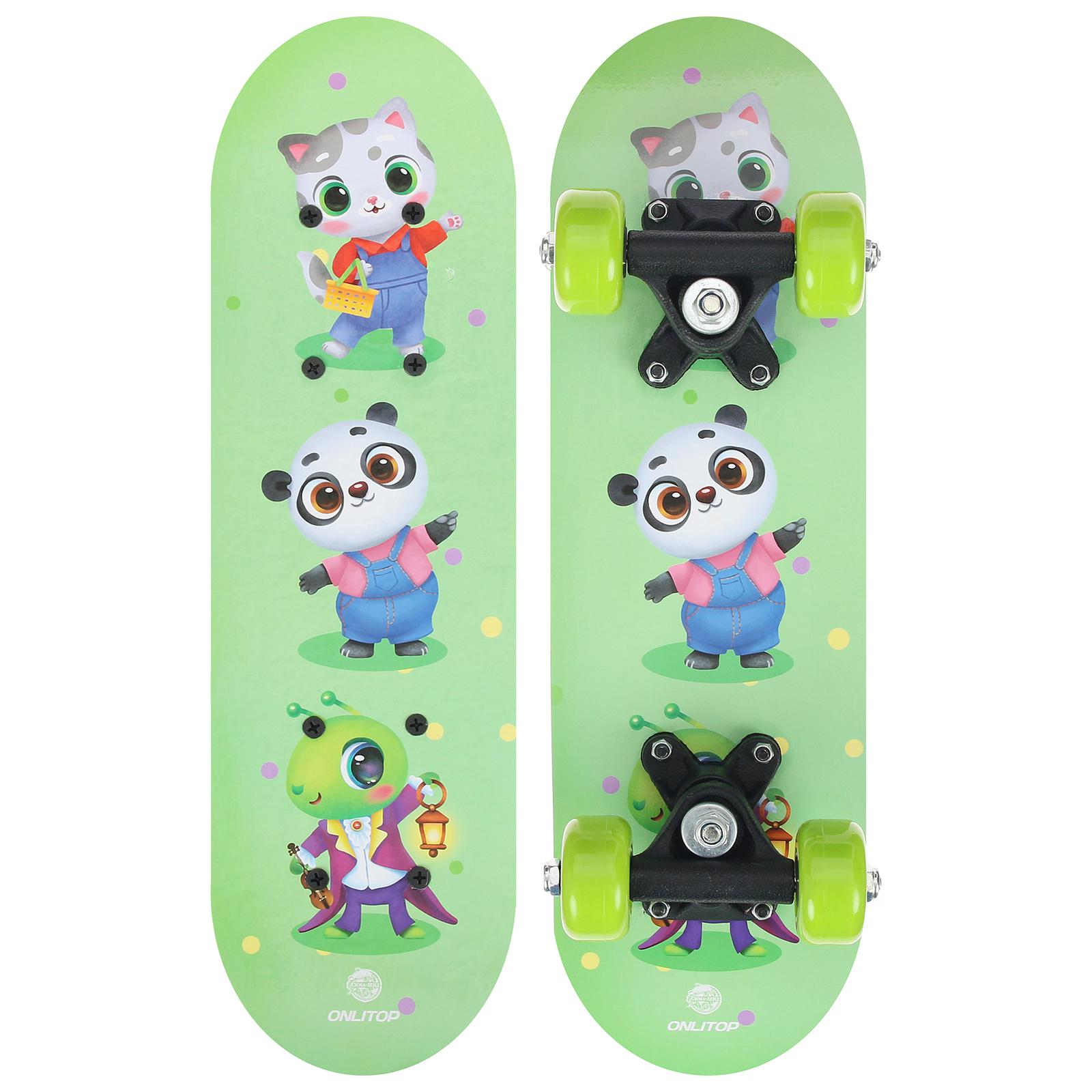 Скейтборд ONLITOP детский Зверюшки 44 × 14 см пластиковая рама - фото 2