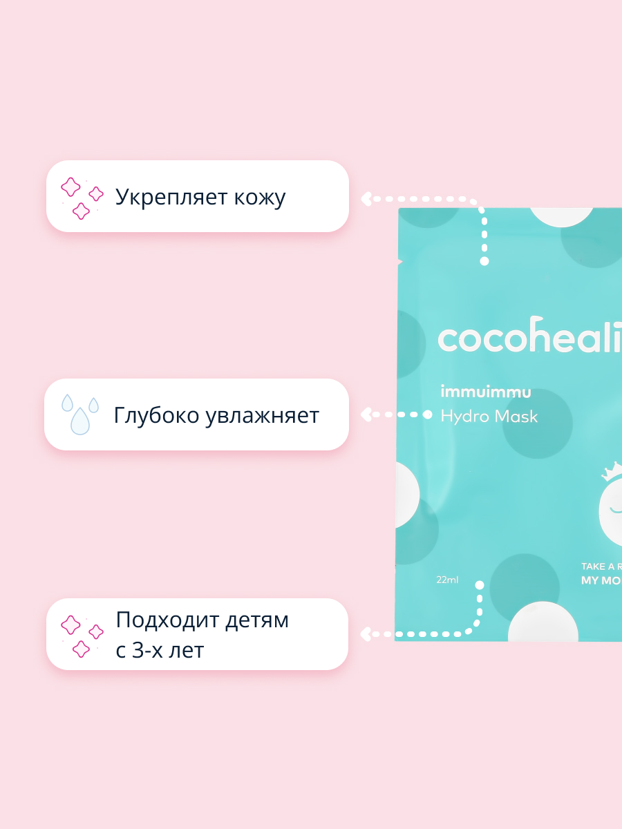 Маска тканевая Cocoheali детская увлажняющая 22 мл - фото 2