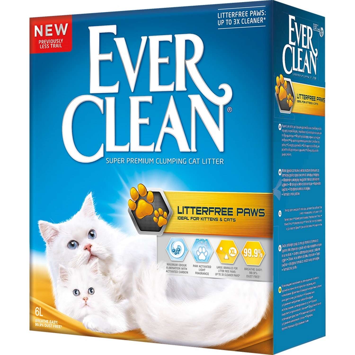 Наполнитель для кошек EVER CLEAN LitterFree Paws длиношерстных пород комкующийся с ароматом свежести 6л - фото 1