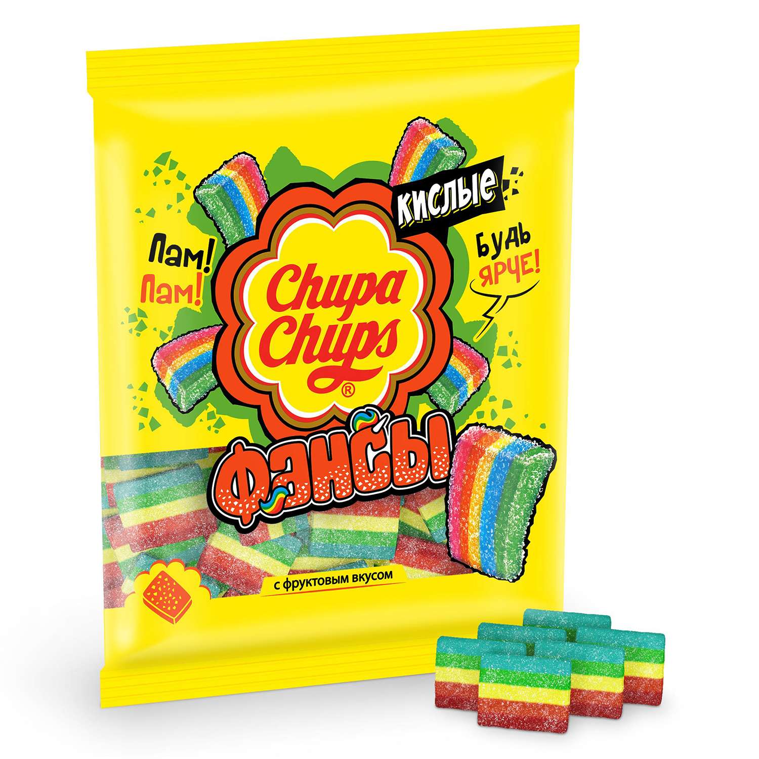 Мармелад chupa chups Sour Belts Mini ассорти 150 г