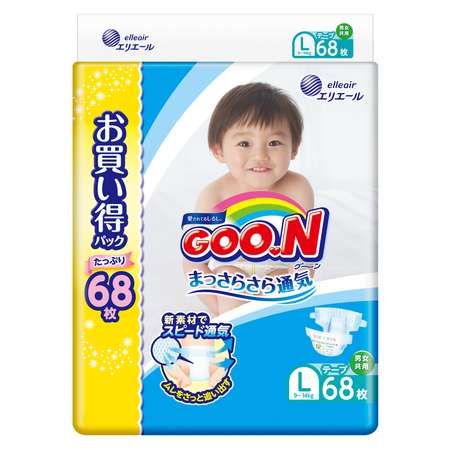 Подгузники Goon 68 шт. L