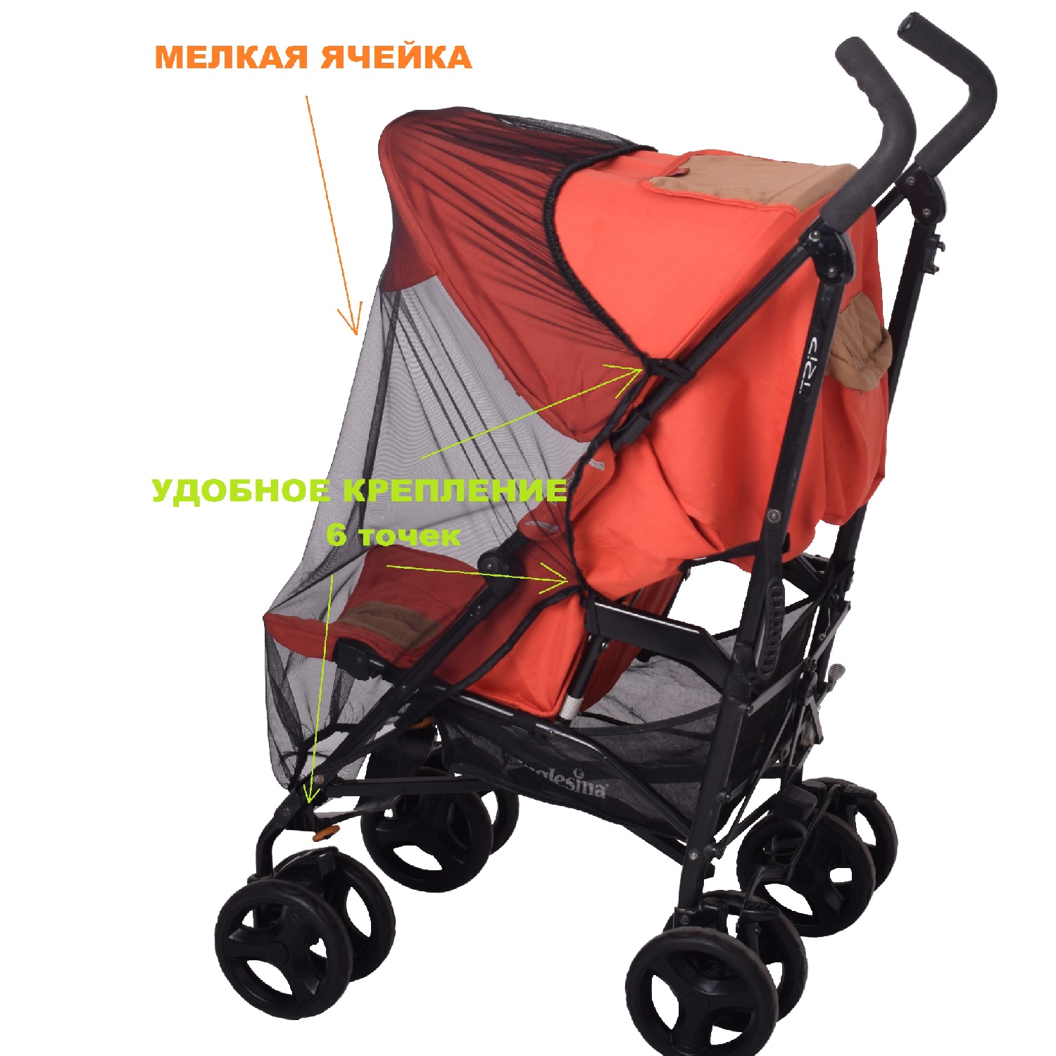 Москитная сетка на коляску sole tempo perla черный 602-4 - фото 2