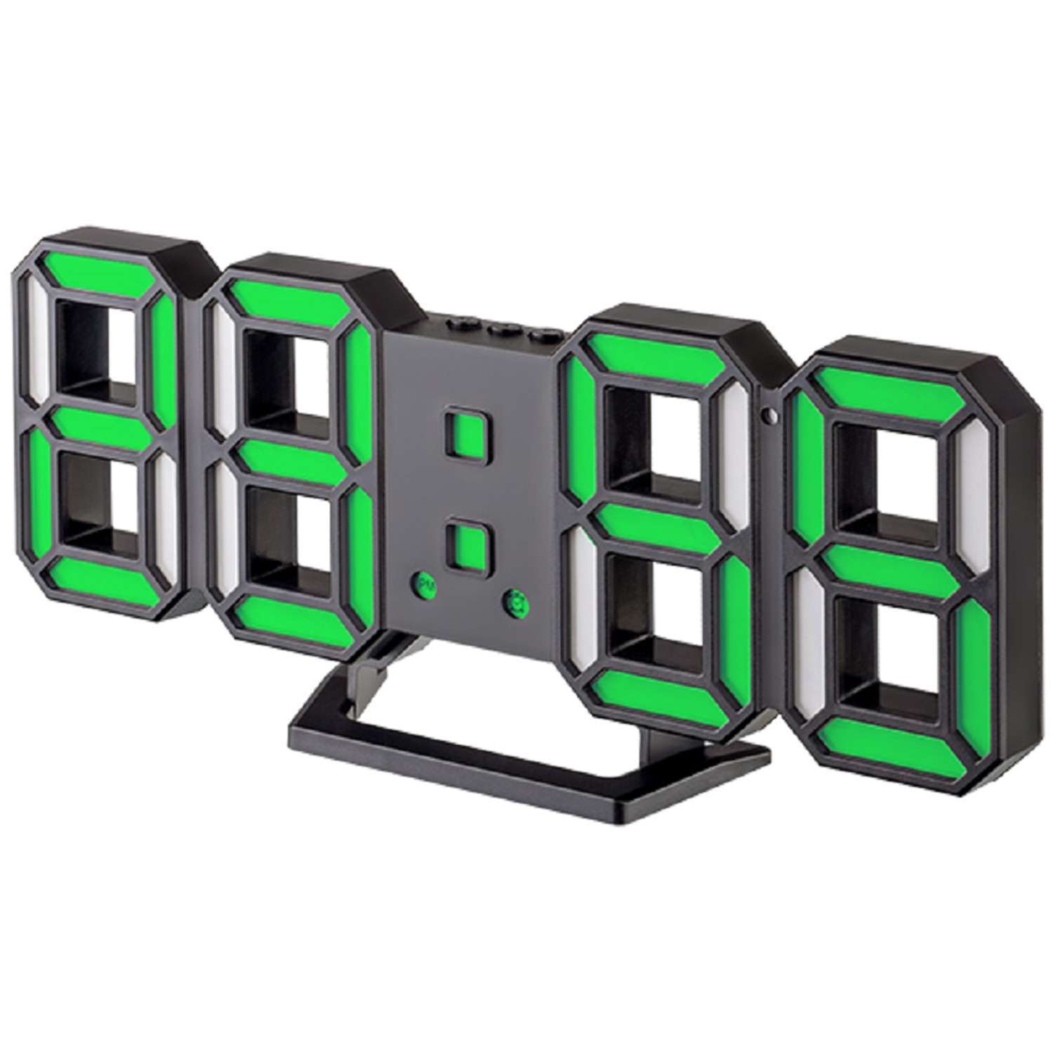 LED часы-будильник Perfeo LUMINOUS 2 черный корпус зелёная подсветка PF-6111 - фото 1