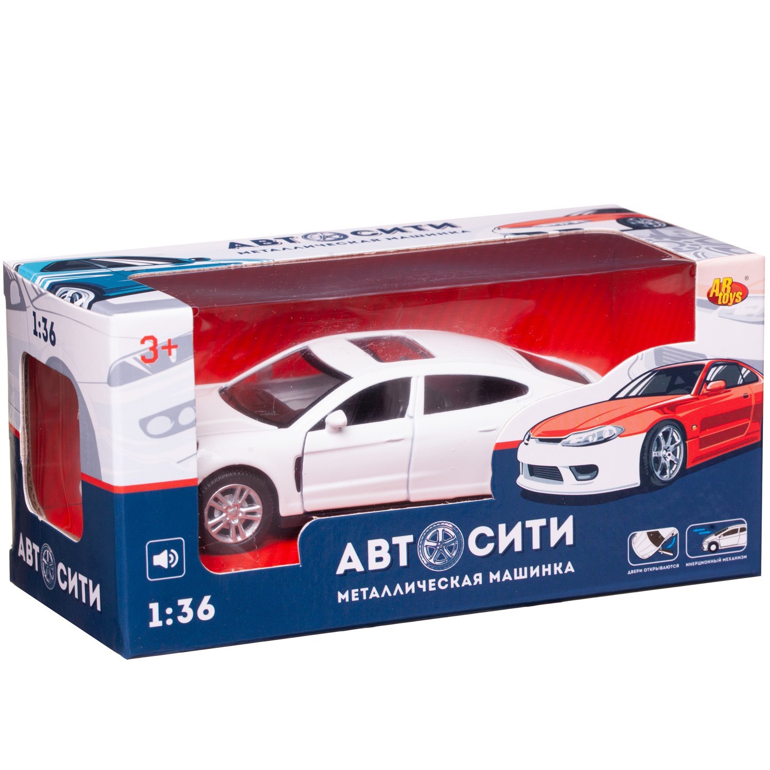 Автомобиль Abtoys АвтоСити 1:36 белый C-00523/белый - фото 3