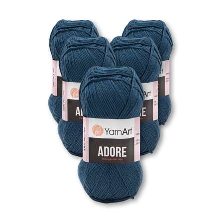 Пряжа для вязания YarnArt Adore 100 гр 280 м акрил с эффектом анти-пиллинга 5 мотков 348 темно-джинсовый