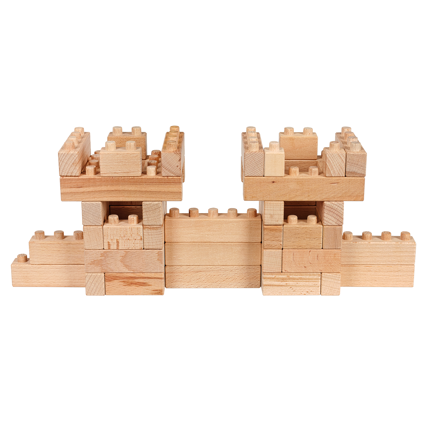 Деревянный конструктор WOOD BLOCKS Набор деревянных кубиков 55 элементов - фото 2