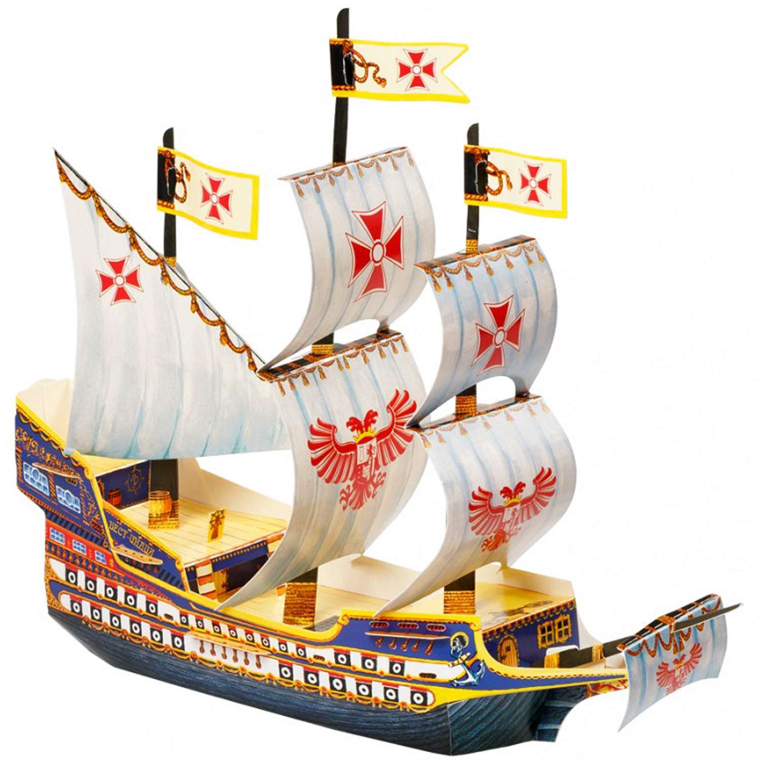 Сборная модель Умная бумага Корабли Галеон Вест-Индия 003 003 - фото 1