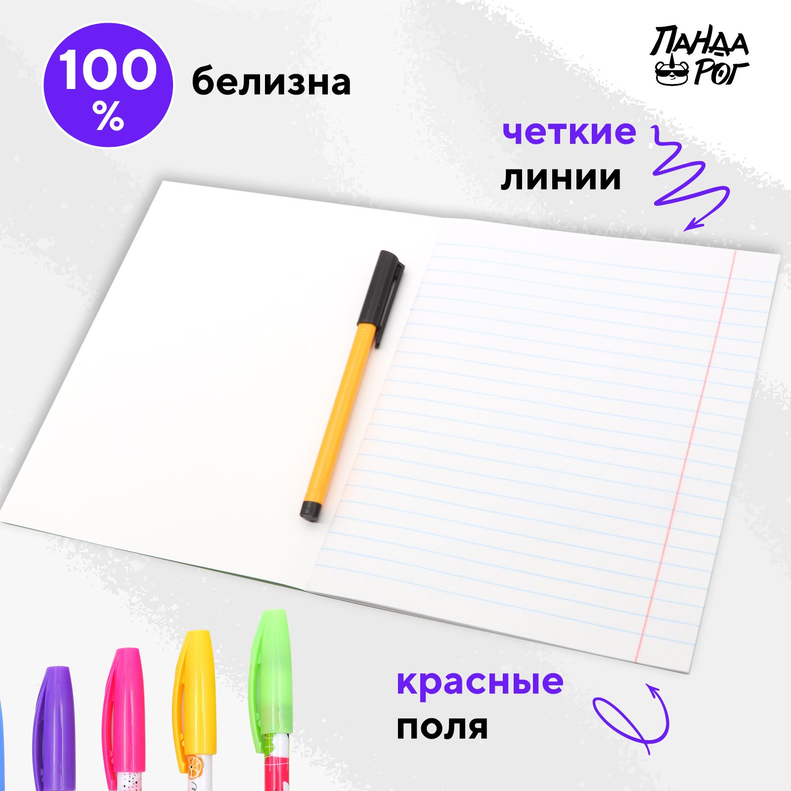 Тетради школьные в линейку ПАНДАРОГ широкую 18 л набор 10 шт картонная обложка голубые - фото 4