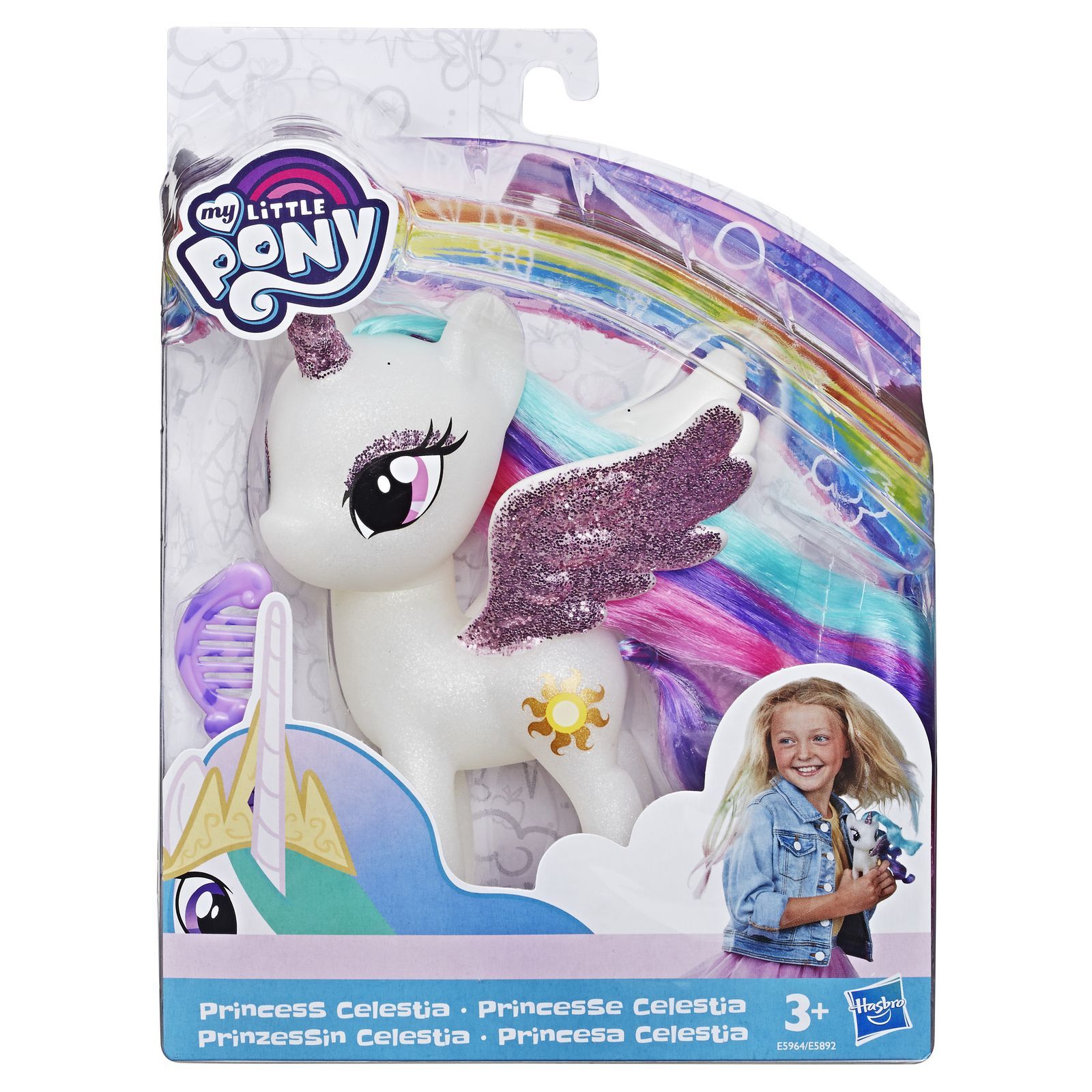 Игрушка My Little Pony Пони с разноцветными волосами Принцесса Селестия  E5964EU4 купить по цене 269 ₽ в интернет-магазине Детский мир