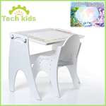 Стол-трансформер и стул Tech kids белый глянец Части света