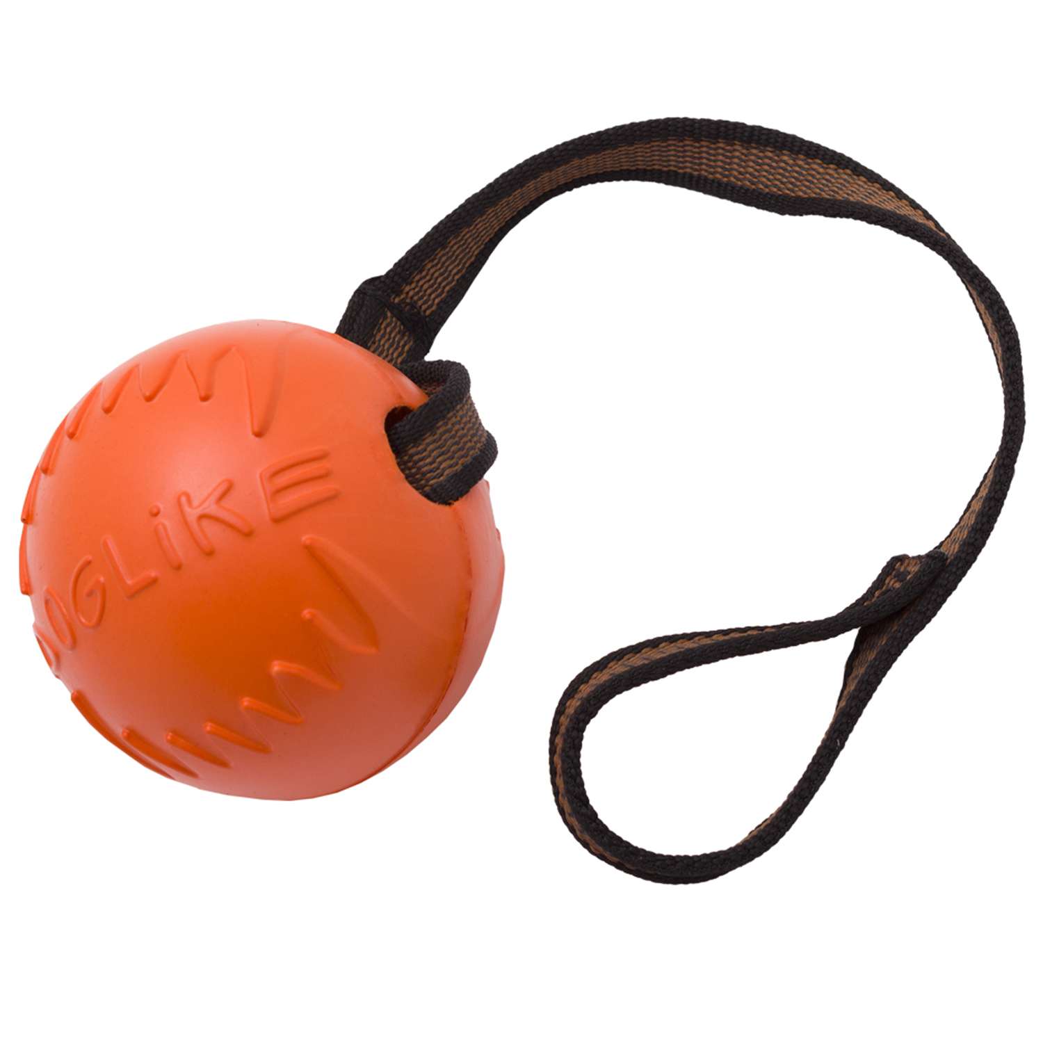Игрушка для собак Doglike Мяч с лентой средний Оранжевый - фото 1