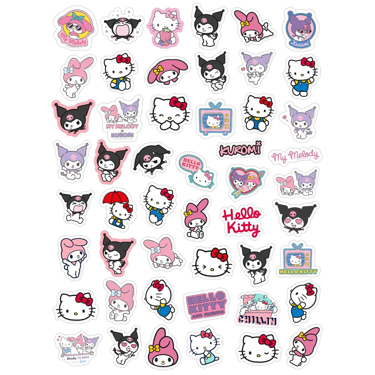 Наклейки виниловые PrioritY детские Hello Kitty Куроми 50 штук - фото 2