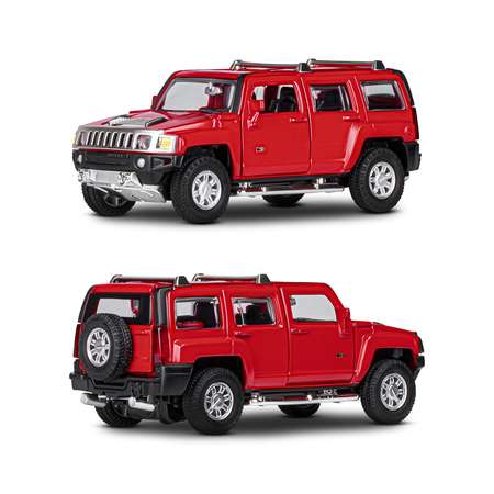 Машинка металлическая АВТОпанорама игрушка детская Hummer H3 1:32 красный