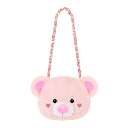 Детская сумочка для девочек Fluffy Family маленькая в садик мягкая Розовый Медведь 20 см
