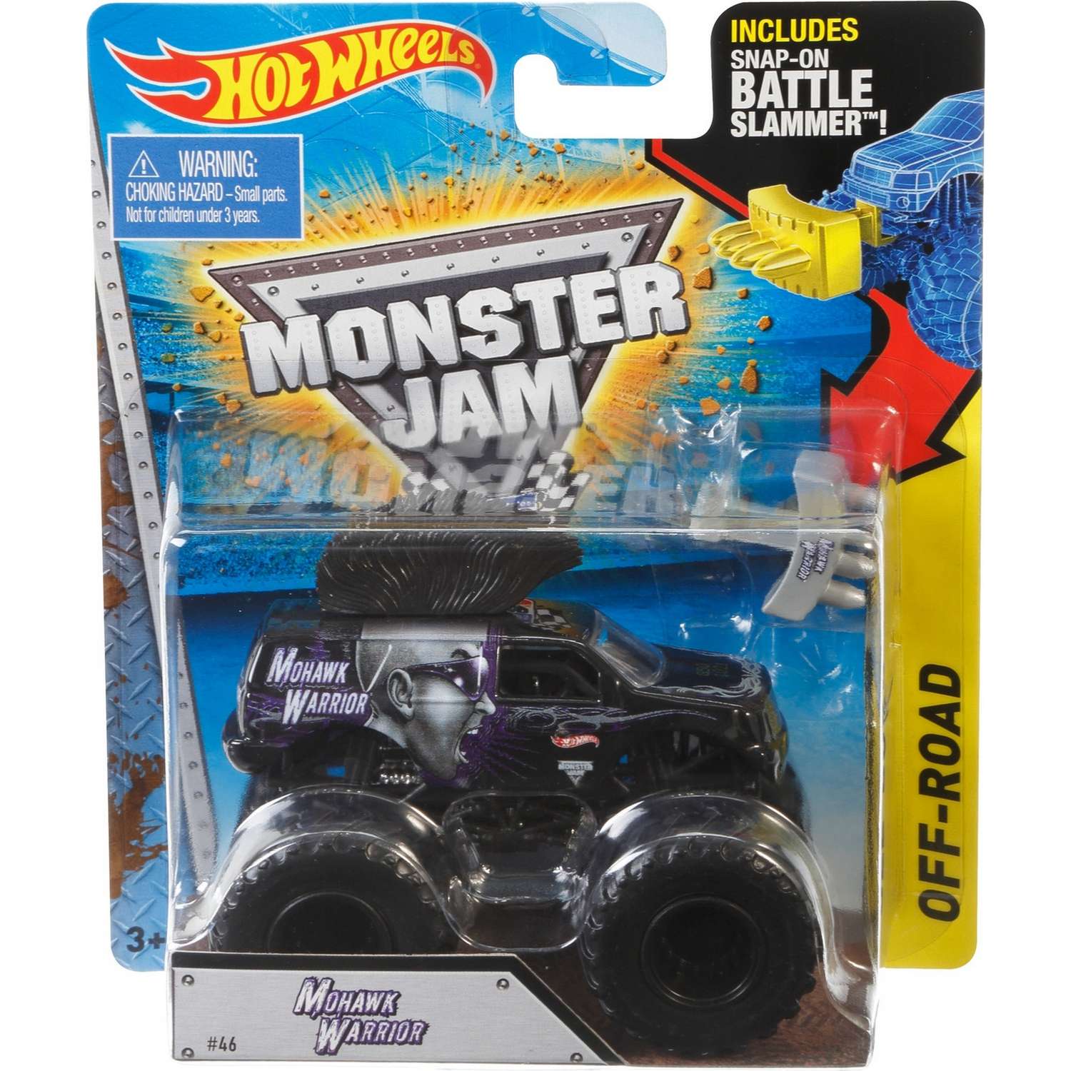 Машина Hot Wheels Monster Jam 1:64 Воин с ирокезом T8580 21572 - фото 2