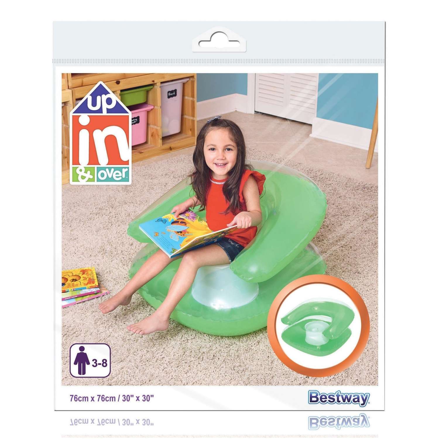 Кресло надувное Bestway Inflatables детское Зеленое - фото 2