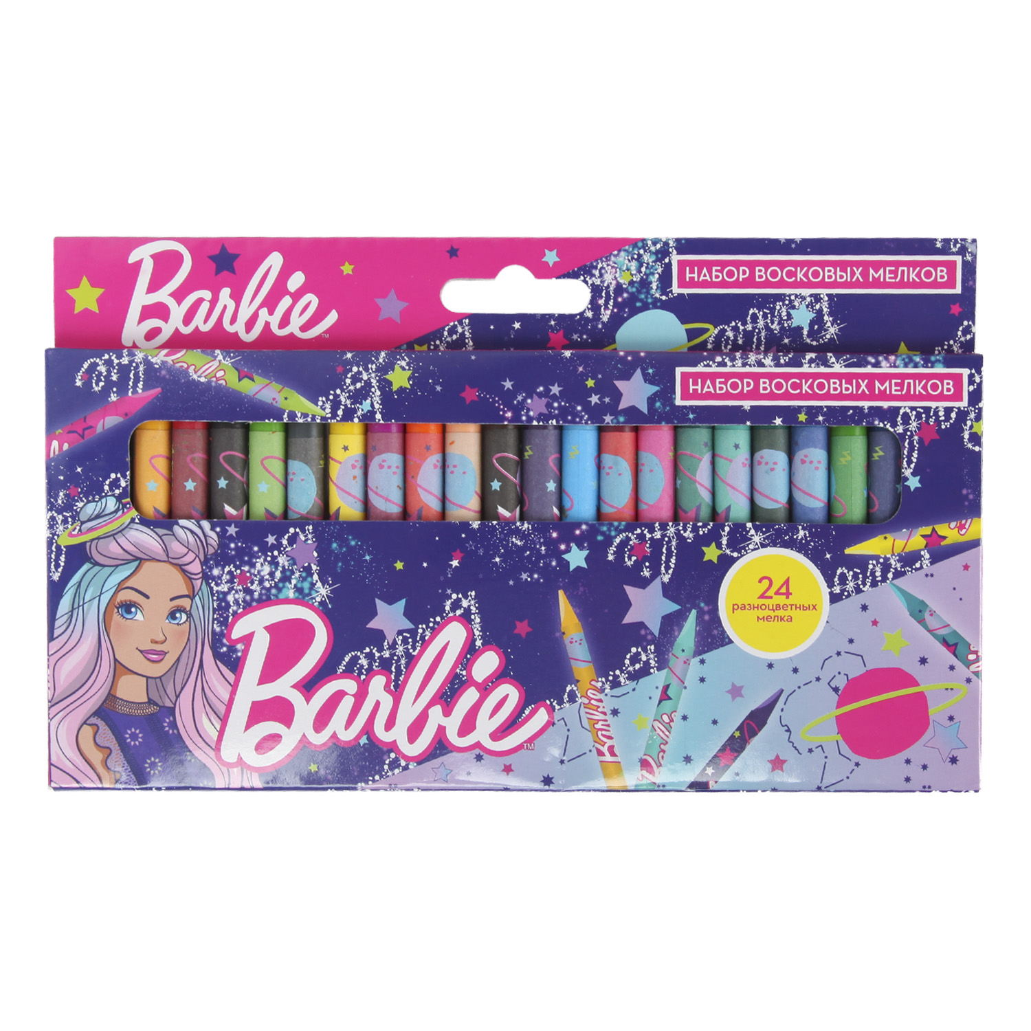 Мелки восковые Erhaft Barbie 24шт DM0265 - фото 1