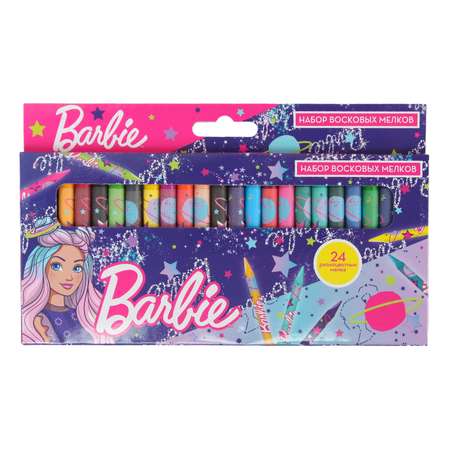 Мелки восковые Erhaft Barbie 24шт DM0265