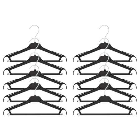 Вешалка-плечики Attache для легкой одежды пластик черный 310 мм размер 42-44 10 штук