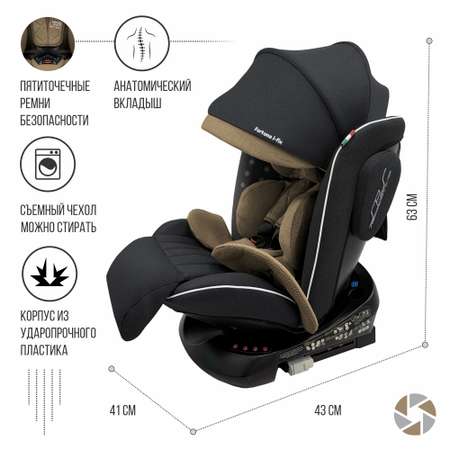 Автокресло 0-36кг Sweet Baby Fortuna 360 SPS isofix beige