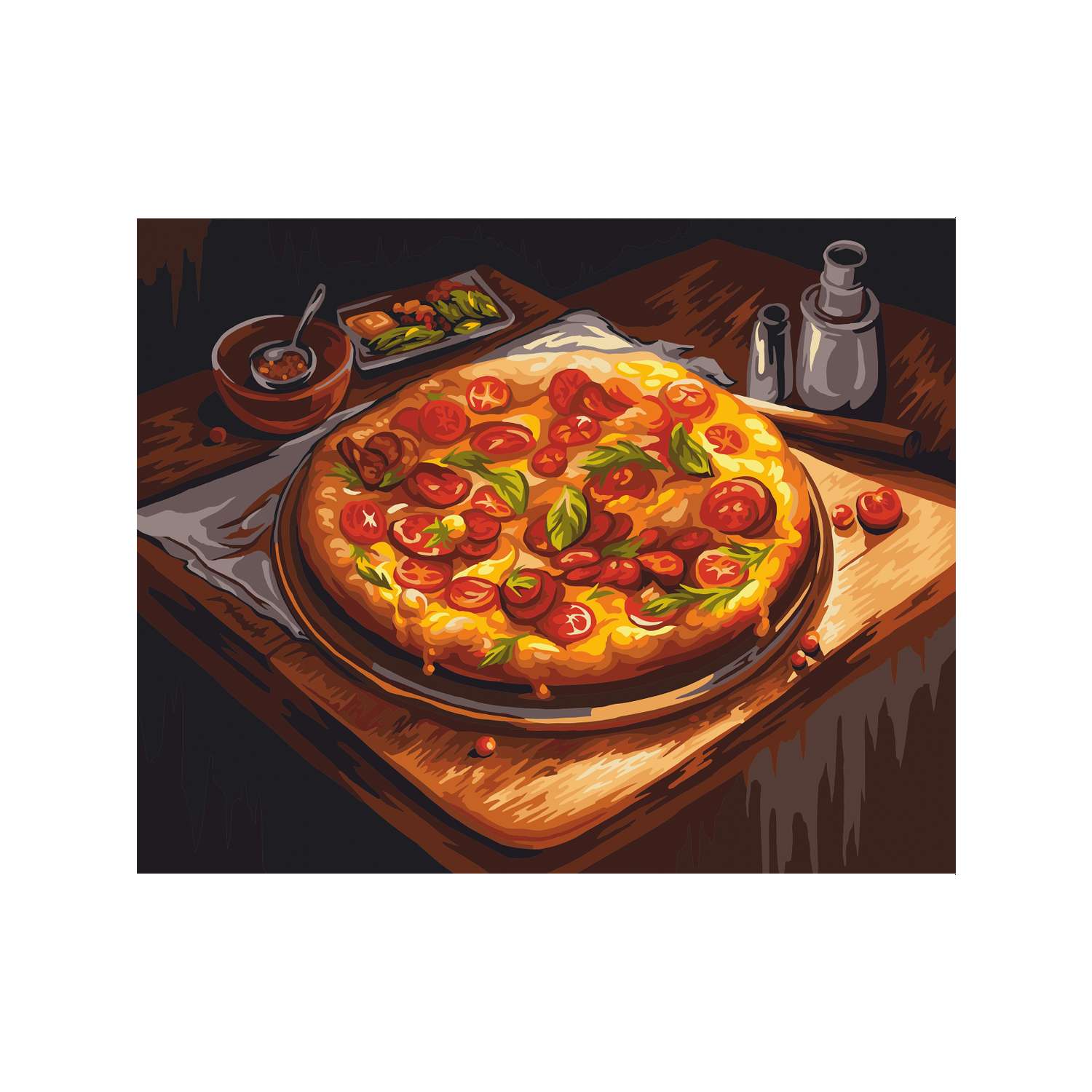 Картина по номерам Art sensation холст на деревянном подрамнике 40х50 см Ароматная пицца - фото 2