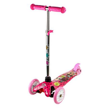 Самокат детский трехколесный LOL Surprise! кикборд для девочки со светящимися колесами
