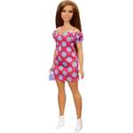 Кукла Barbie Игра с модой в розовом платье в горох GRB62