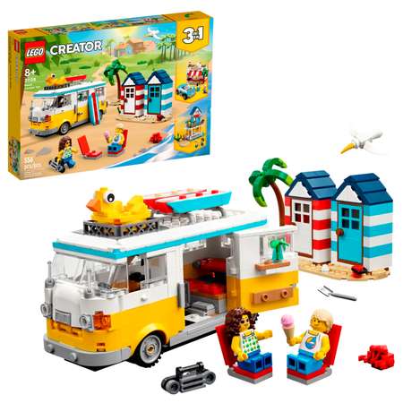 Конструктор детский LEGO Creator 3-in-1 Туристический фургон на пляже 31138