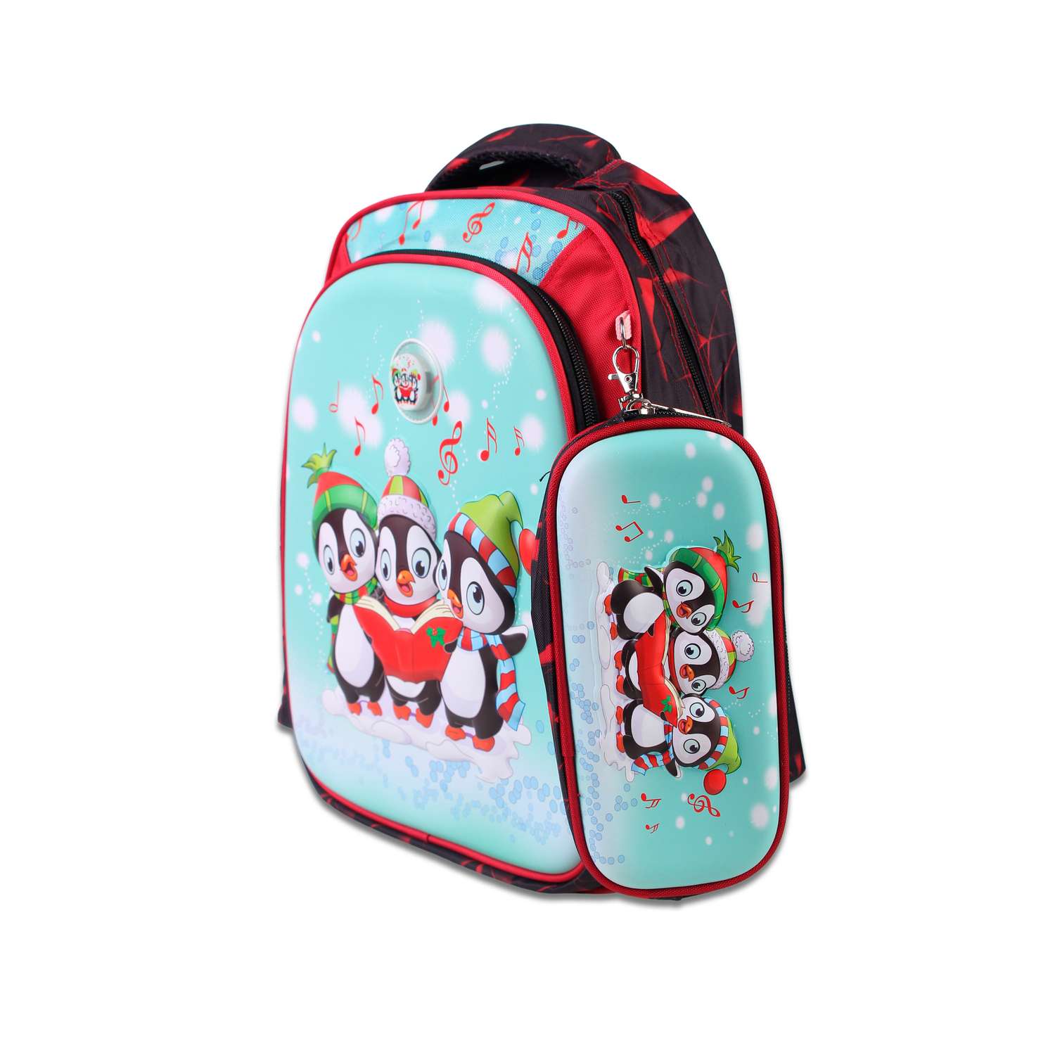 Рюкзак школьный Little Mania Пингвины мятно-розовый - фото 3