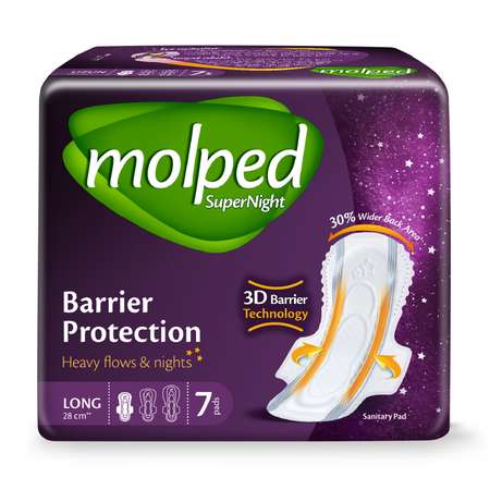 Гигиенические прокладки Molped Supernight long ночные 28 см 7 шт