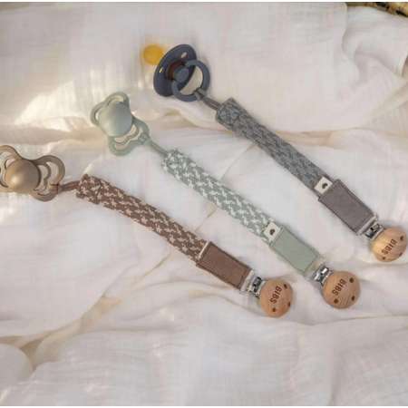 Держатель для пустышки BIBS Paci Braid Petrol Baby Blue