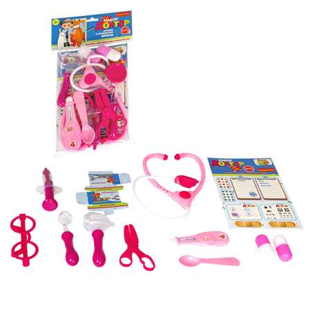 Игровой набор BONDIBON Доктор розового цвета 11 предметов
