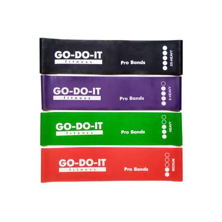 Резинки для фитнеса GO-DO-IT PROFI 4 шт 8 - 28 кг