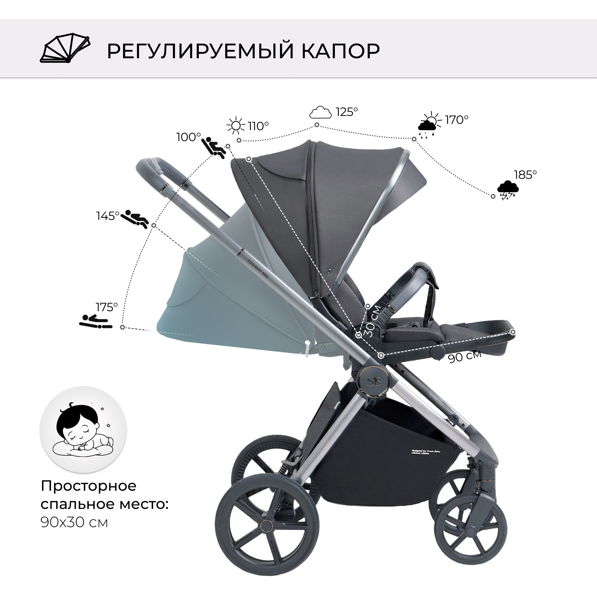 Коляска 2в1 Sweet Baby Elegante BRD Grey - фото 8