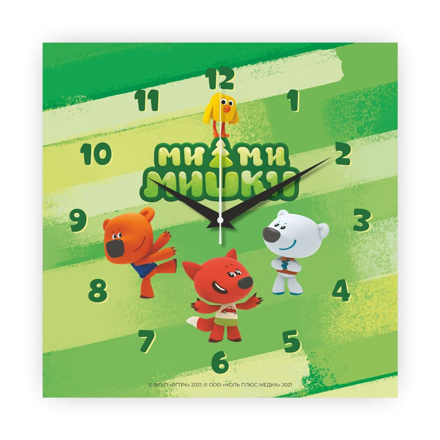 Часы настенные Ми-Ми-Мишки квадрат зеленый - фото 1