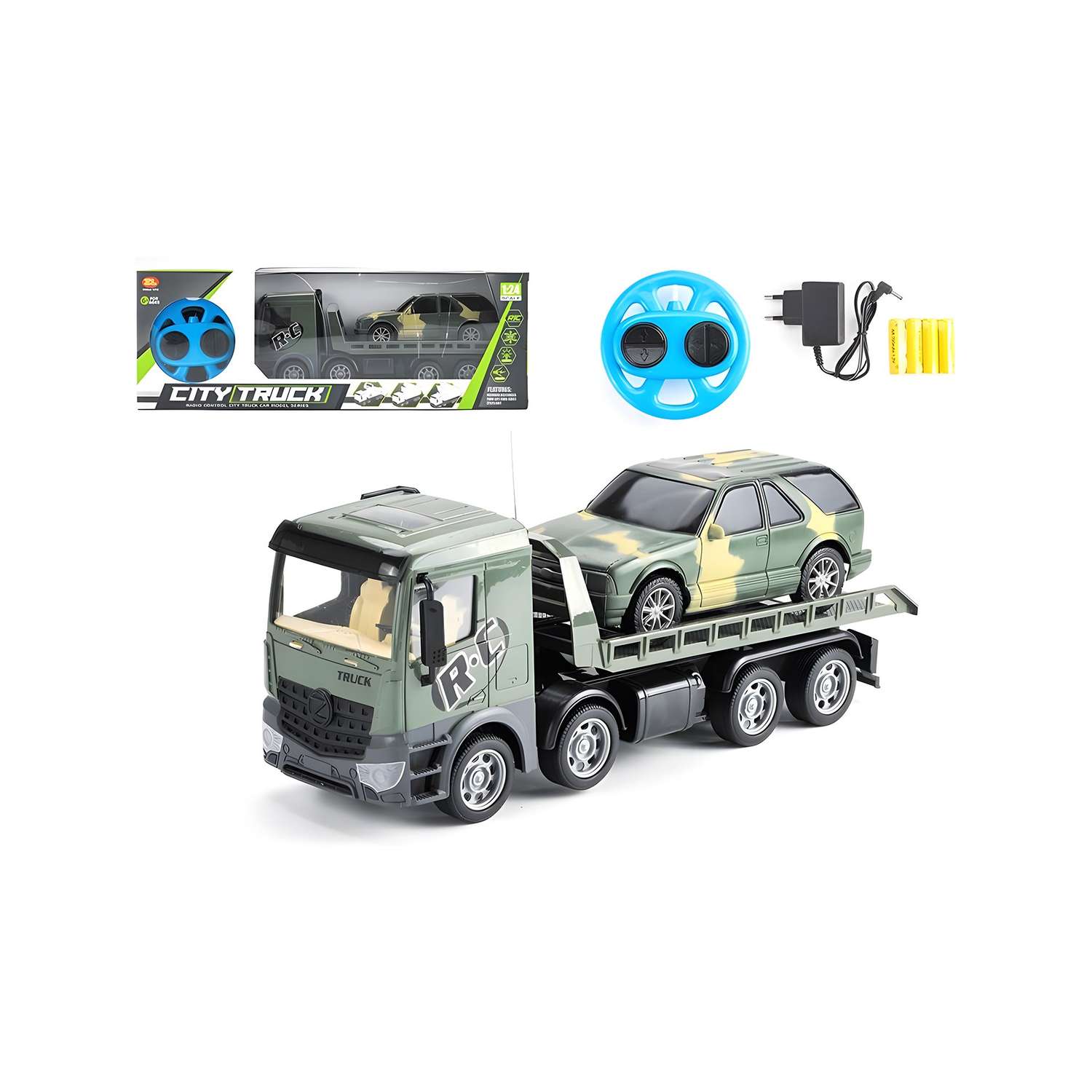 Радиоуправляемый грузовик CS Toys трейлер + джип CityTruck 1:24 - фото 2