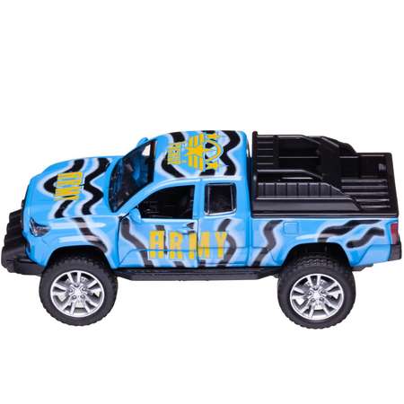 Машинка Junfa Джип военный металлический с открывающимися дверцами инерционный голубой