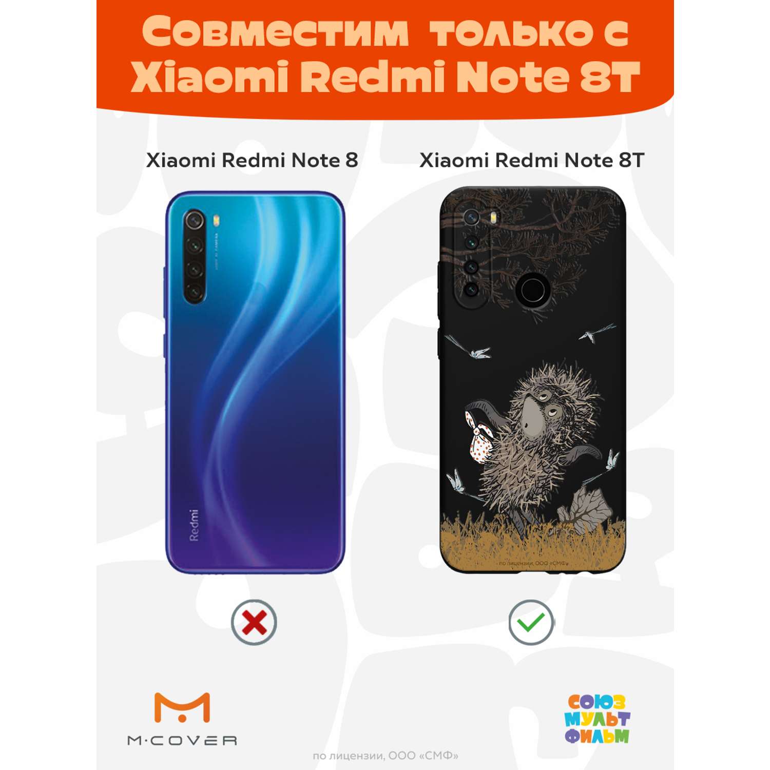 Силиконовый чехол Mcover для смартфона Xiaomi Redmi Note 8T Союзмультфильм  Ежик в тумане и поход купить по цене 430 ₽ в интернет-магазине Детский мир