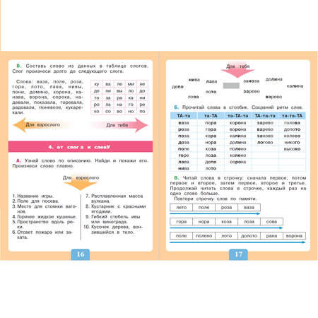 Тетрадь-помощница Просвещение Чтение. От слога к слову. 2-4 классы. Тетрадь-помощница.