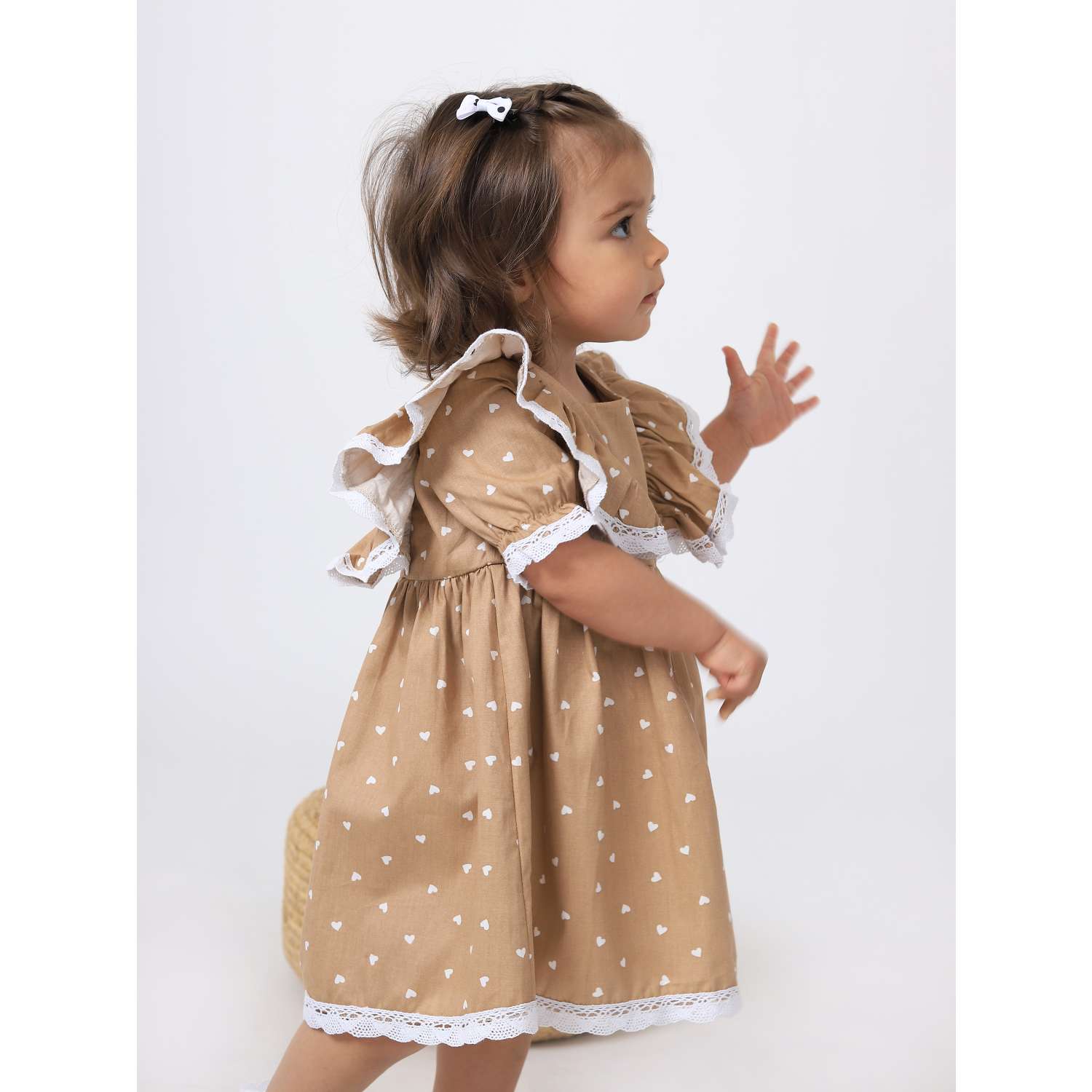 Платье BabyDreams ПД_2/бежевое платье с сердечками - фото 3