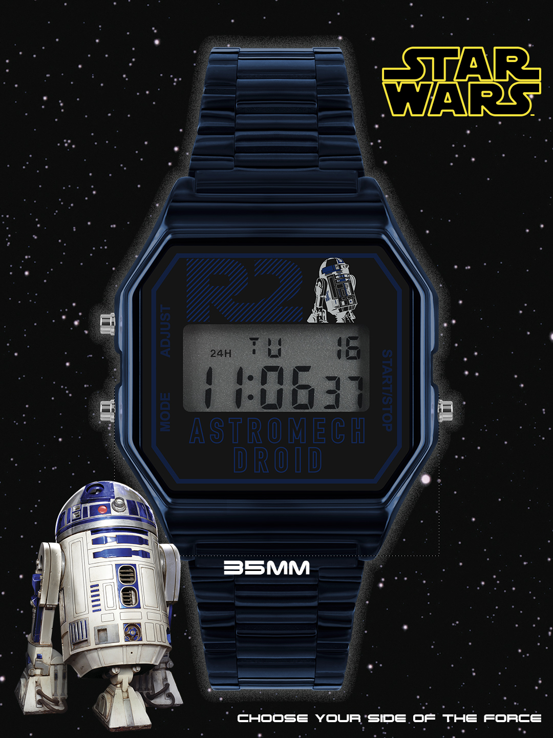 Электронные наручные часы Нестеров Star Wars с R2-D2 SW60301RD - фото 1