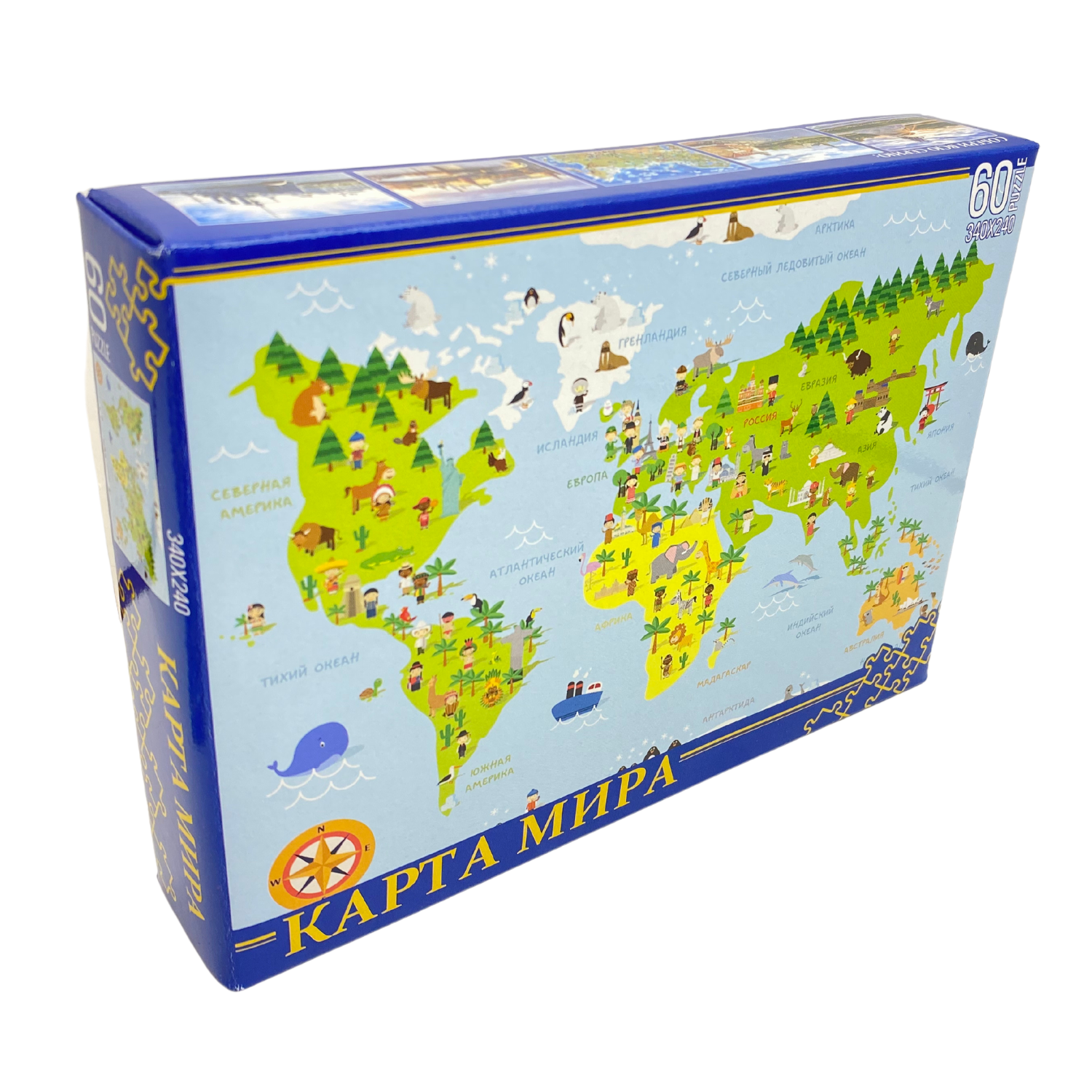 Пазл Нескучные игры Карта мира 60 элементов - фото 1